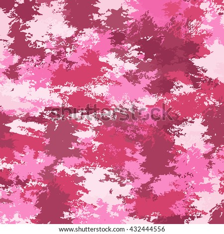 Camouflage military background - vector illustration. Abstract pattern pink.