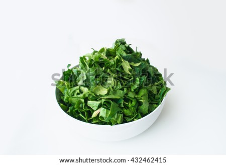 Fresh spinach isolated on white background Royalty-Free Stock Photo #432462415