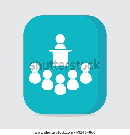 Meeting Business icon, people symbol button vector illustration