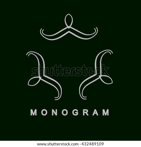 Elegant monogram design. Vector  linear frame and logo illustration. Trendy frame for justice lawyer, boutique or hotel