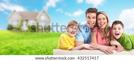 Happy family with kids 
