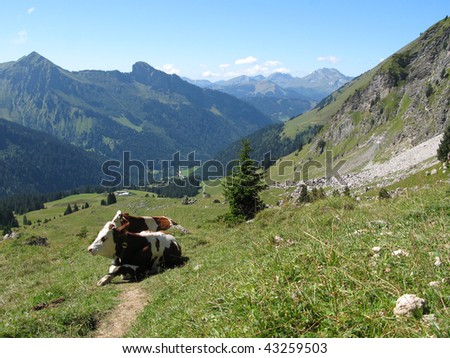 Site of the collar of neck, Swiss French border, in the department of high Savoy, France Royalty-Free Stock Photo #43259503
