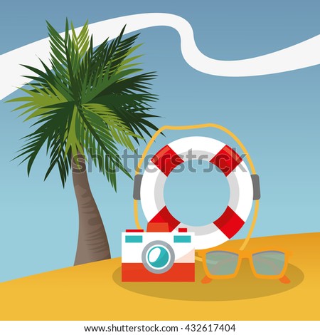Summer design. Holidays icon. Colorfull illustration, vector gra