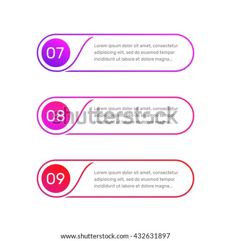 Vector web template. Layout workflow. Outline colorful menu for app interface.