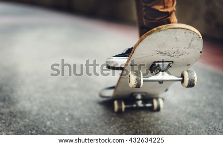 Skateboarding Practice Freestyle Extreme Sports Concept Royalty-Free Stock Photo #432634225