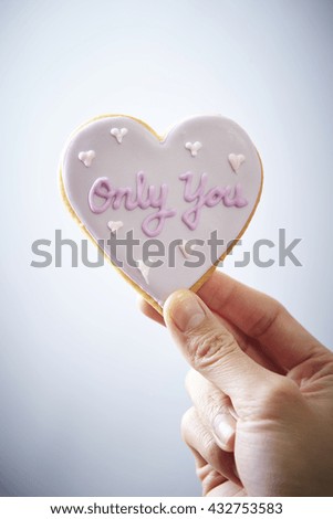 Frosted heart shaped cookie