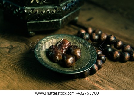 Ramadan traditional islam background photo with tight focus.