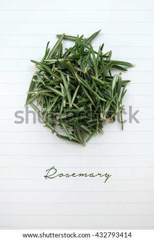 rosemary isolated on  paper white background