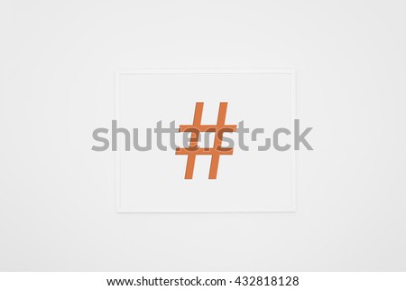 Painting with hashtag on white wall. Concept of network message, social media and communication.