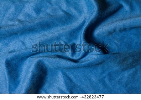 Old blue microfiber cloth Textile texture and Background.