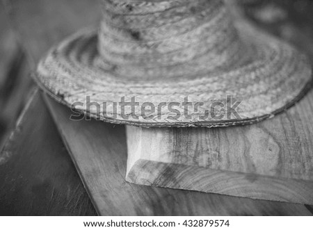 hat with old wooden