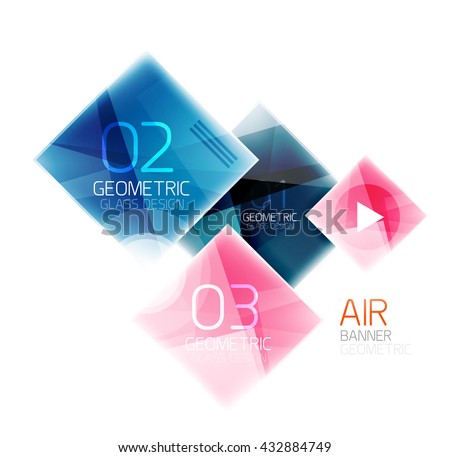 Colorful geometric squares with option. Infographic vector abstract background