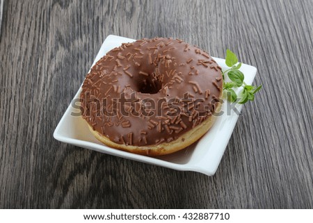 Sweet fresh hot chocolate Donut pastry 