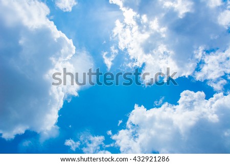 White clouds and blue sky, Beautiful and Colorful clouds, cloud and Sky in good weather.
