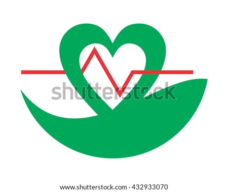heart line medical medicare pharmacy clinic health image vector icon
