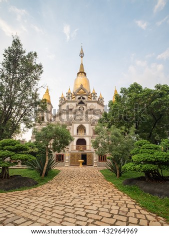 Buu Long pagoda, a beautiful and attractive place for Buddhists and tourists, located at District 9, Ho Chi Minh City, Vietnam.