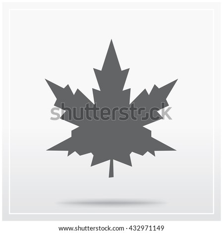 Flat icon of maple leaf. Vector illustration