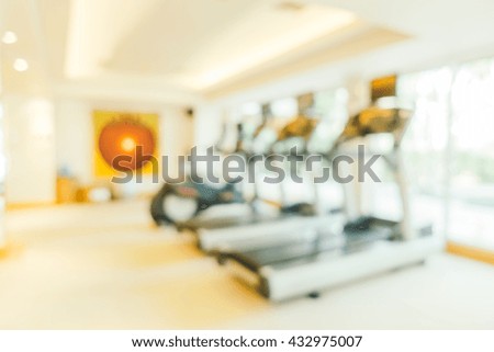Abstract blur fitness and gym room interior for background - Vintage Light Filter