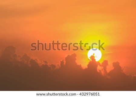 Dramatic summer sunset sky style for background
