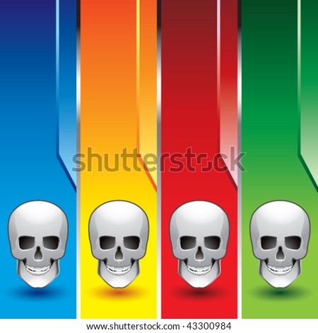 skulls colored vertical banners