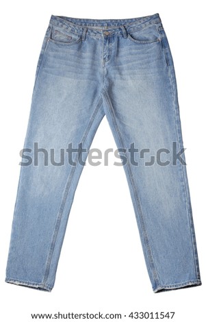 Women's jeans isolated on white background