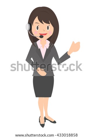 Female company employee call center gesture