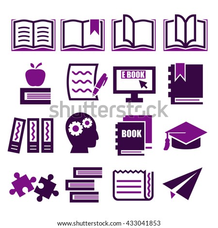 read, reading, book icon set