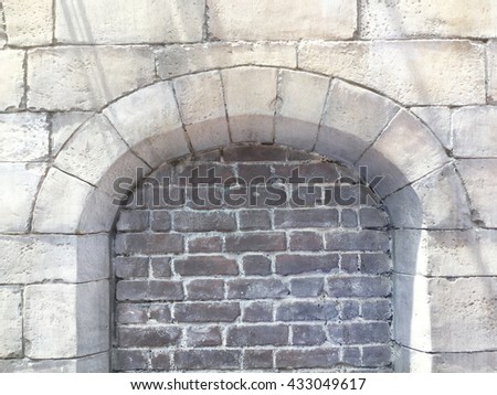 Decorative brick and cement on a wall texture.