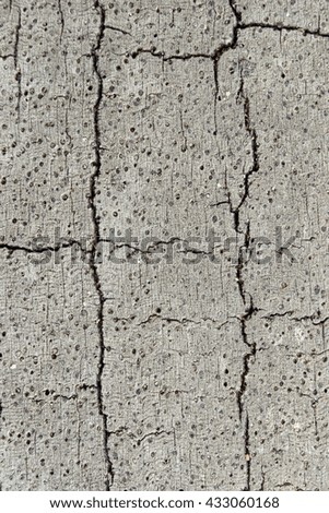 close up of old wood surface with crack and  pit