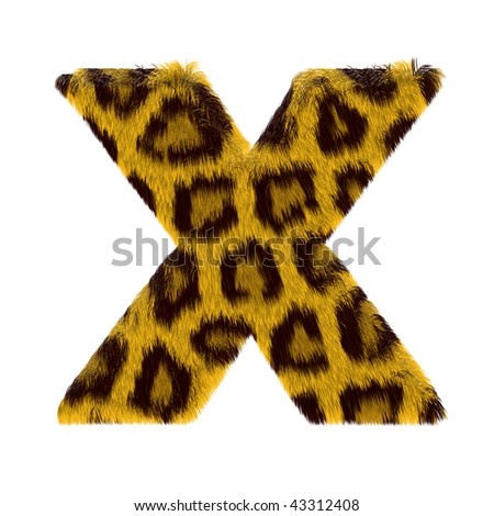 Letter from tiger style fur alphabet. Isolated on white background. With clipping path.