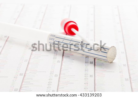 DNA, DNS test tube and cotton swab, wipe test Royalty-Free Stock Photo #433139203