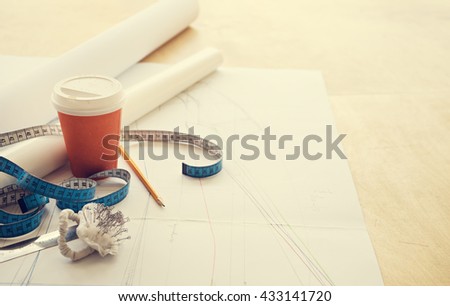 image of designer tools on table