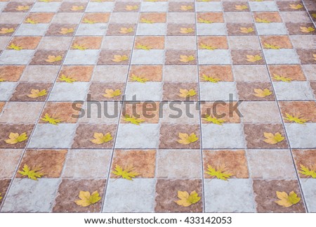 Brown ceramic floor tiles closeup texture