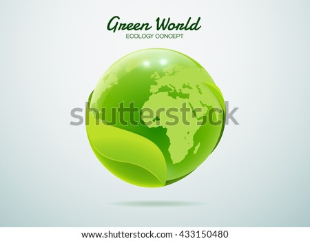 Green eco world. global. planet earth leaf .Ecology concept