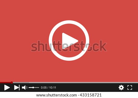 Video player for web, vector illustration