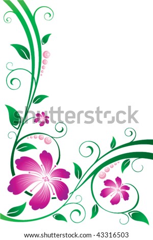 Flower abstract vector with text space. Also available in raster.