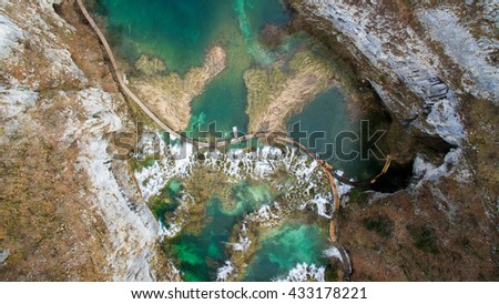 Aerial View of the Plitvice Lakes National Park, Croatia