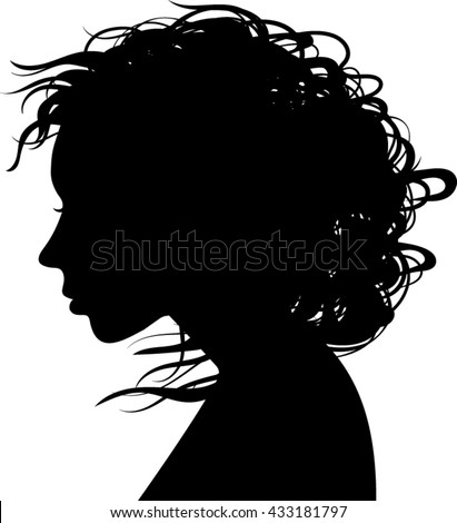 Vector Illustration - Woman Profile Silhouette