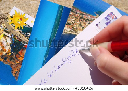 writing a picture postcard