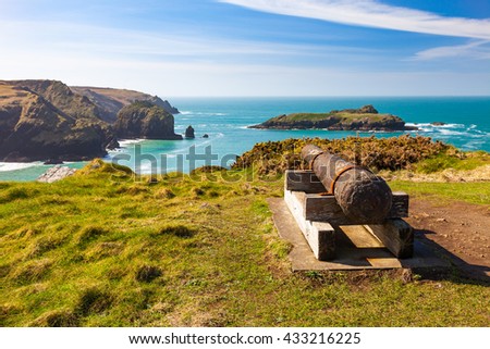 Cannon Overlooking Mullion Cove Cornwall England UK Europe