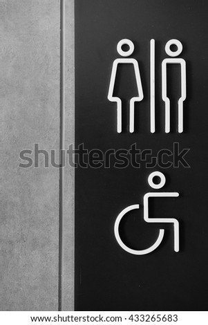 Toilets sign for public restroom  
