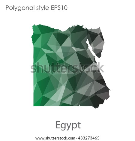 Egypt map in geometric polygonal style.Abstract gems triangle,modern design background.