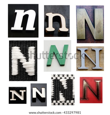Collection alphabet. Letter N