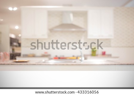 Blur image of modern Kitchen Room interior. Kitchen Room. Royalty-Free Stock Photo #433316056