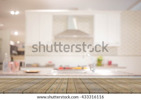 Blur image of modern Kitchen Room interior. Kitchen Room. Royalty-Free Stock Photo #433316116