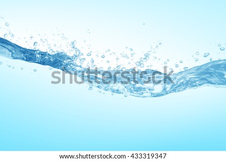 Fresh water with bubbles,Water,water splash isolated on white background
