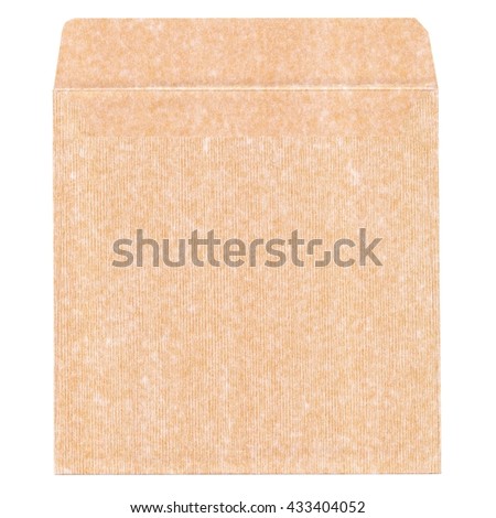 Vintage Craft Envelope | Old striped blank opened paper mailing sleeve isolated on white background