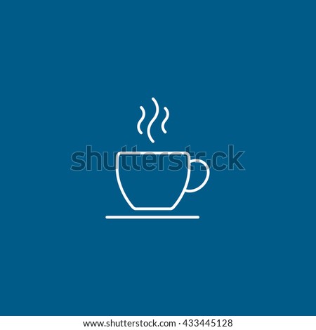 Coffee Cup Icon On Blue Background