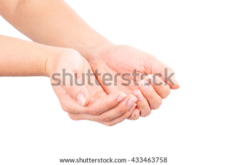 Hand isolated on a white background clipping path