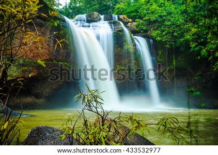 Haew Suwat Waterfall at Khao Yai National Park Thailand